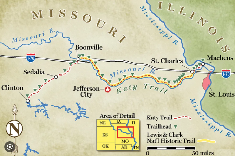 map of the katy trail